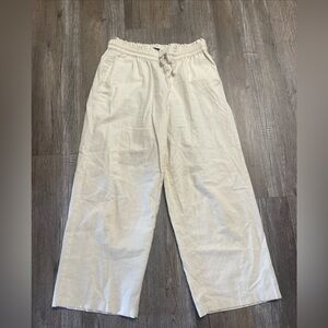 J. Crew Pants Women’s Size Medium Linen Cotton Blend Wide Leg Paper Bag